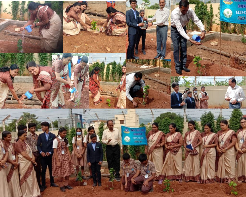 “Trees are the ornaments of the Earth”
“Planting the saplings in our School garden”