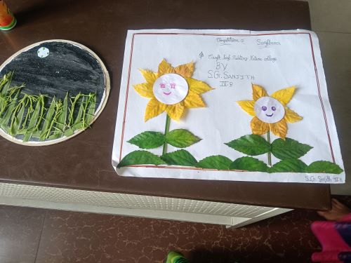 Competition 2 in III to V category for Class III and Class IV children - Leaf Painting