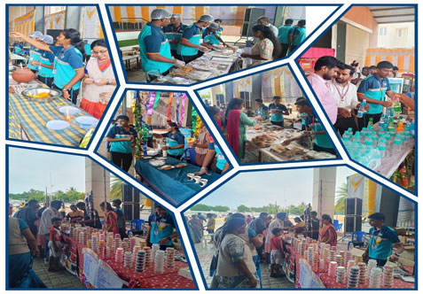 7 Stalls with different bill of fares commenced from cotton candy, Goli soda, thattu vada set, puffs and mushrooms.