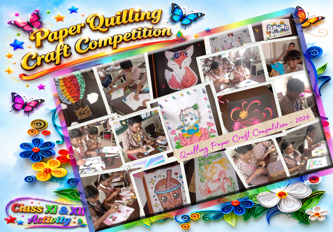 The First Academic Competition for the academic year 2026–27 was successfully conducted on Thursday, 2nd July 2026, from 8:30 a.m. to 10:00 a.m. The competition featured Paper Quilling Craft Competition providing students with an opportunity to showcase their creativity, artistic skills, and precision in paper art.