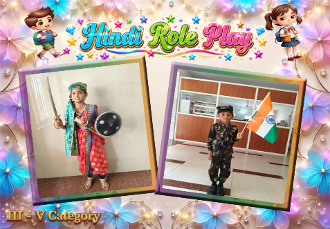 The Hindi Role Play activity was conducted successfully today, providing students with an opportunity to demonstrate their spoken Hindi skills through creative performances.