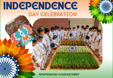 Today, our Montessori category joyfully celebrated Independence day with great enthusiasm and innocence.  Our tiny tots looked adorable in white and white attire, symbolizing peace and unity – the core values of our nation.