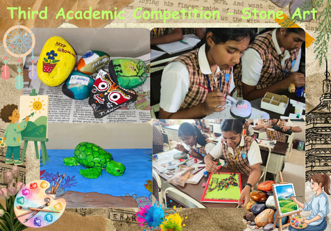 The Third Academic Competition for the XI & XII Category was conducted with great enthusiasm on the creative theme “Stone Art.”