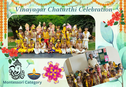 Our Montessori tiny tots celebrated the auspicious occasion of Vinayagar Chaturthi with immense joy and devotion.  The little ones looked adorable in their traditional attire, bringing a vibrant festive spirit to the celebration.