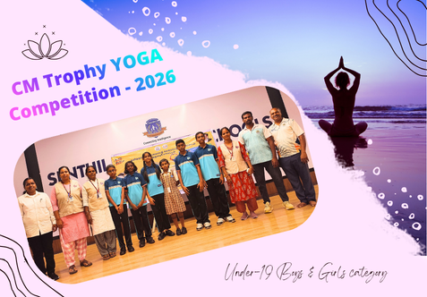 The Dharmapuri District-Level CM Trophy Yoga Competition – 2026 was held on 9 September 2026 at Senthil Public School, Adhiyamankottai, Dharmapuri. A total of 41 students participated in the Under-19 Boys’ and Girls’ categories, showcasing their yoga skills, flexibility, concentration and discipline. Our talented students brought laurels to the school by winning 2 Gold Medals, 3 Silver Medals and 1 Bronze Medal, along with a total cash prize of ₹13,000.