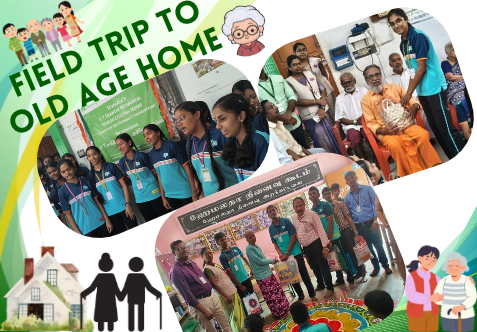 Class X students visited Madhar Sangam (Boys) and Sevalaya Old Age Home (Girls) to develop empathy and respect for the elderly.