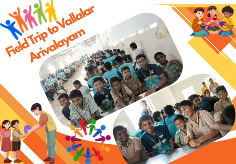 Senthil Public School organised a field trip to Vallalar Arivalayam, Kurunji Nagar, Dharmapuri, to instil the values of caring and sharing.